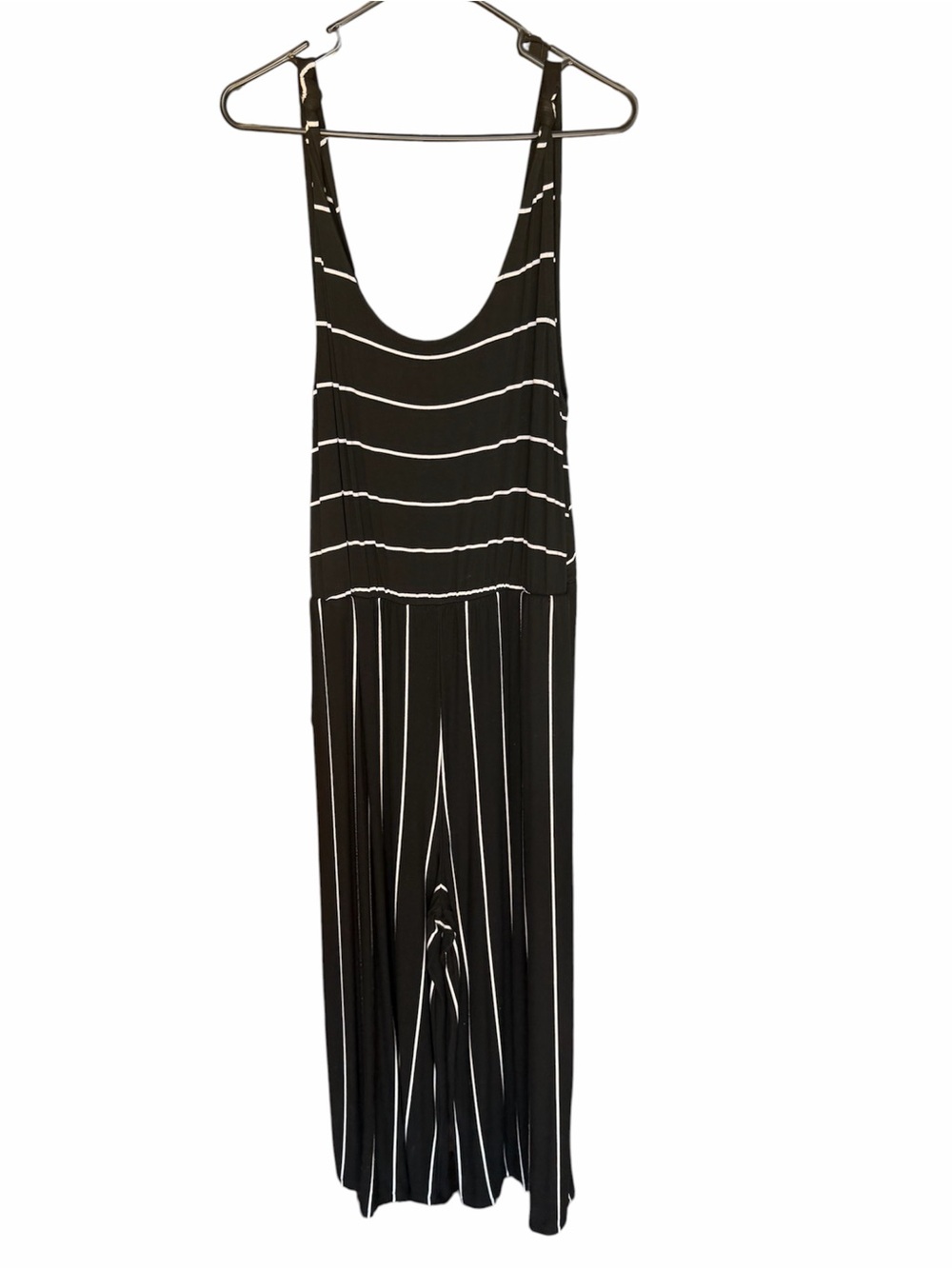 Chelsea & Theodore Black Jumpsuit with White Stripes